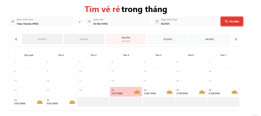 giá vé máy bay từ nhật bản đi việt nam