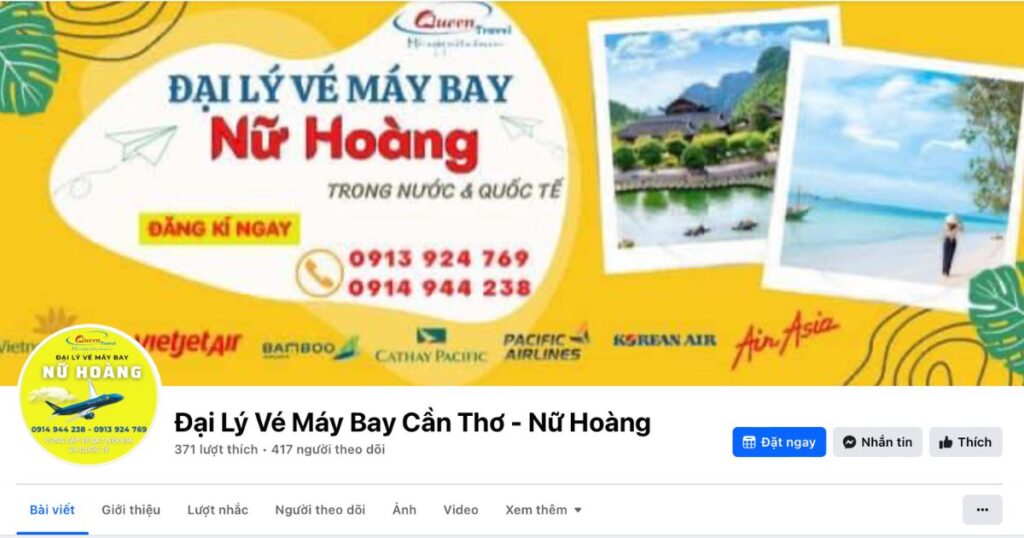 Đại lý vé máy bay Nữ Hoàng tại Cần Thơ được nhiều người đánh giá cao
