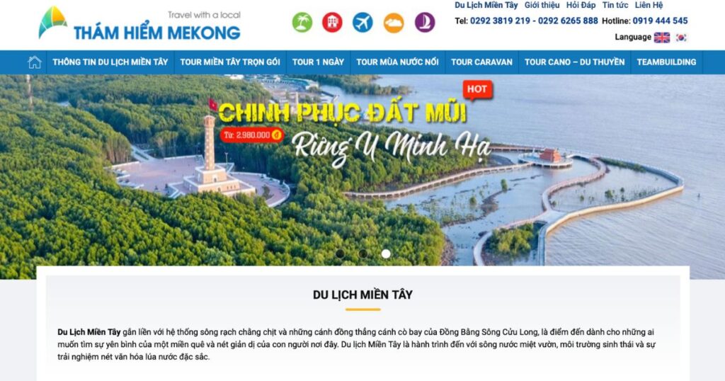 Thám Hiểm Mekong cung cấp đa dạng dịch vụ vé máy bay và tour du lịch miền Tây trọn gói
