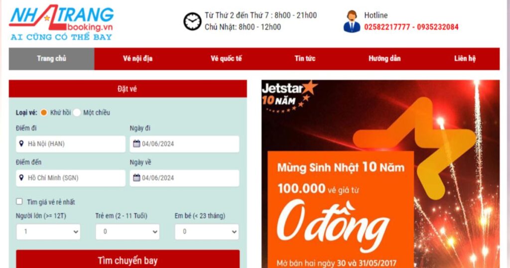 NhaTrangbooking.vn cung cấp vé máy bay tới các khách hàng nhanh nhất
