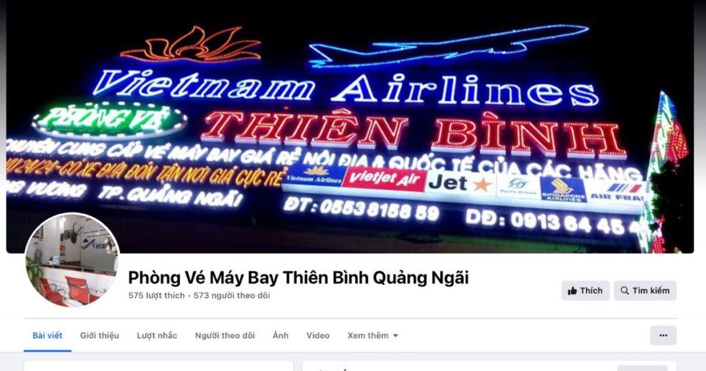 Phòng vé Thiên Bình là đại lý vé máy bay tại Quảng Ngãi uy tín nhiều năm
