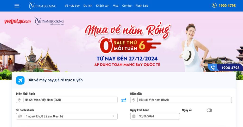 Vietnam Booking được ưa chuộng bởi dịch vụ đặt vé máy bay tận nơi
