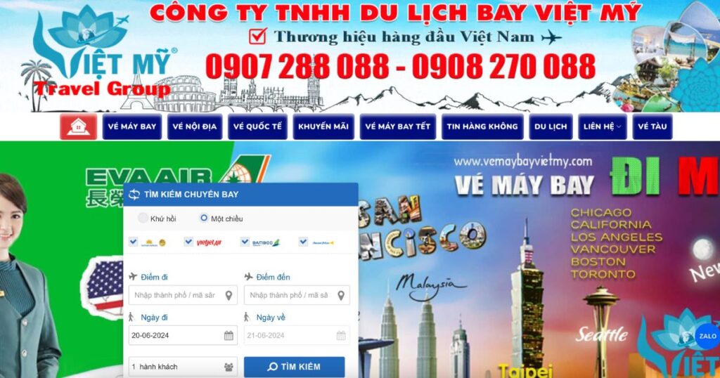 Đại lý Việt Mỹ cung cấp vé máy bay của các hãng hàng không nổi tiếng