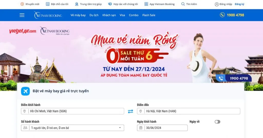 Đại lý vé máy bay Hà Nội - Vietnam Booking