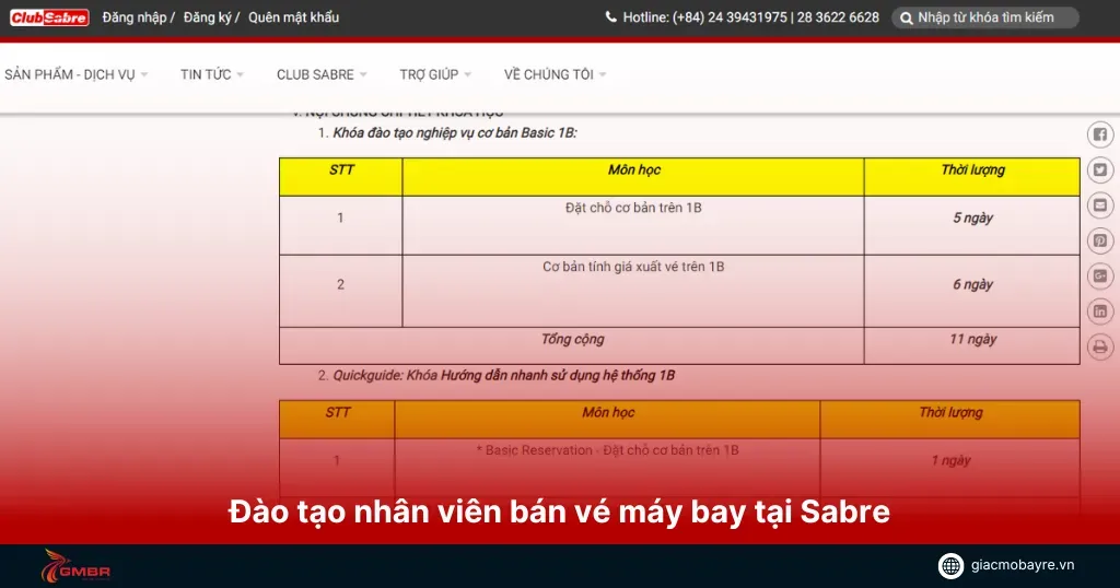 Đào tạo nhân viên bán vé máy bay trên hệ thống Sabre