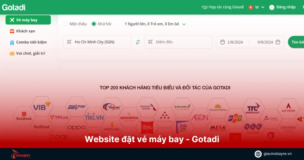  Gotadi.com - website chuyên cung cấp dịch vụ đặt vé máy bay và khách sạn