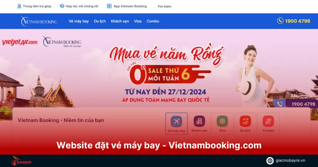 Vietnambooking.com với đa dạng hình thức thanh toán