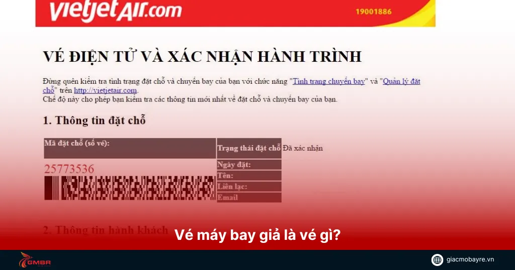 Vé máy bay giả là vé không hợp lệ