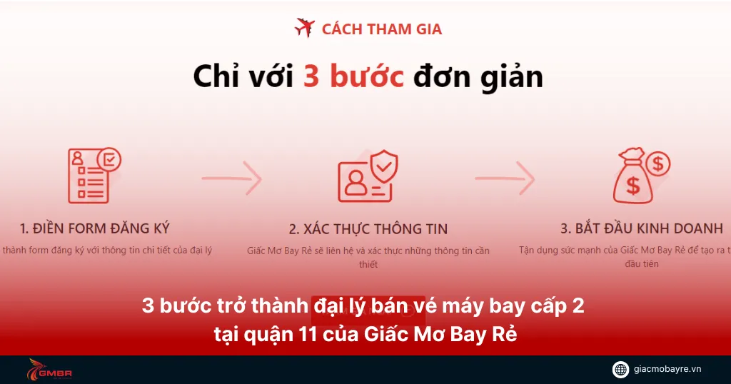 Làm đại lý cấp 2 tại quận 11 của Giấc Mơ Bay Rẻ