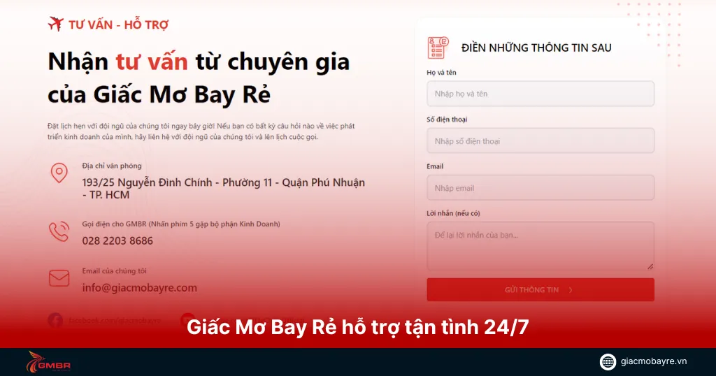 Giấc Mơ Bay Rẻ hỗ trợ tận tình 24/7