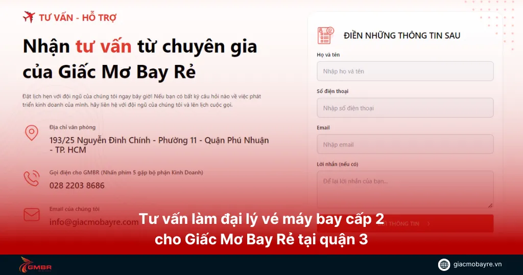 Tư vấn làm đại lý vé máy bay tại quận 3