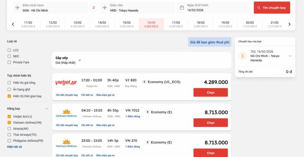 Vé máy bay ngày 29 Tết: Giá vé Vietnam Airlines, Vietjet Air, Bambo Airways & Vietravel Airlines 5 Giá vé máy bay ngày 29 Tết của chặn Quốc Tế chặng Hồ Chí Minh đi Tokyo