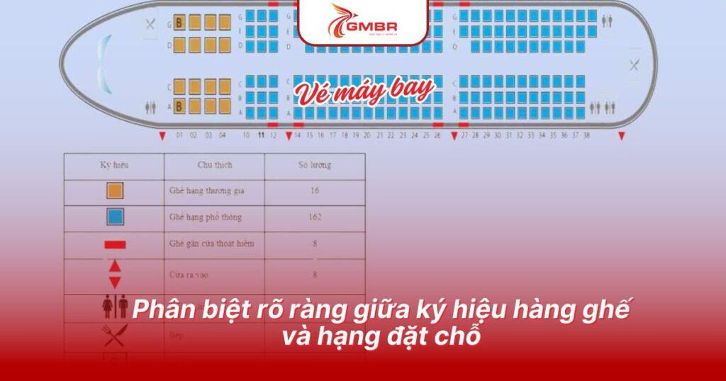 Phân biệt rõ ràng giữa ký hiệu hàng ghế và hạng đặt chỗ