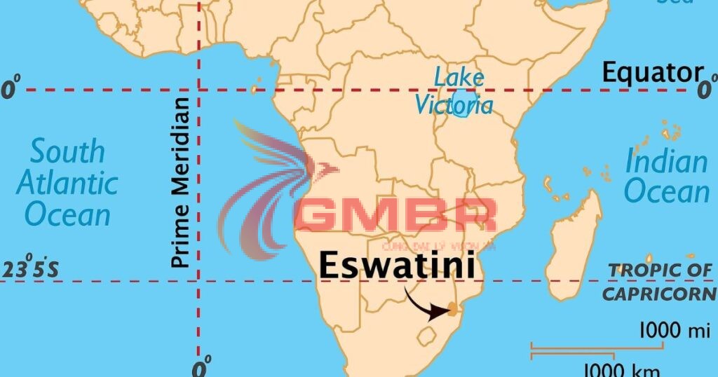 Du lịch Eswatini: Địa điểm, Lịch trình du lịch & Hãng hàng không khai thác chuyến bay đến Eswatini 1 Vị trí địa lý Eswatini