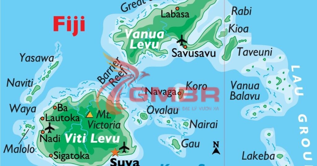 Du lịch Fiji: Thời điểm du lịch, Địa điểm, Lịch trình du lịch & Hãng hàng không khai thác chuyến bay đến Fiji 1 Vị trí địa lý Fiji