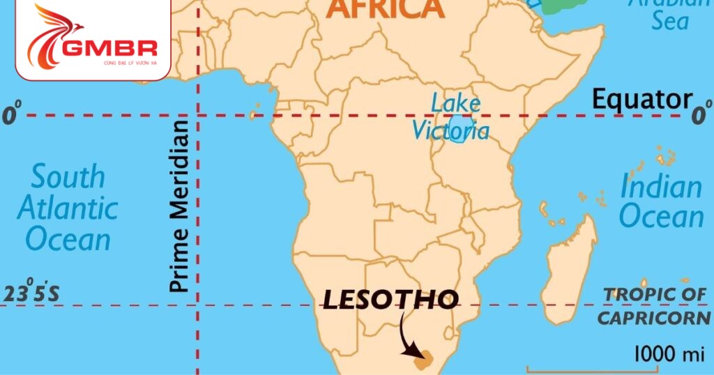 Du lịch Lesotho: Địa điểm du lịch, Lịch trình du lịch & Hãng hàng không khai thác chuyến bay từ Việt Nam đến Lesotho 1 Vị trí địa lý Lesotho