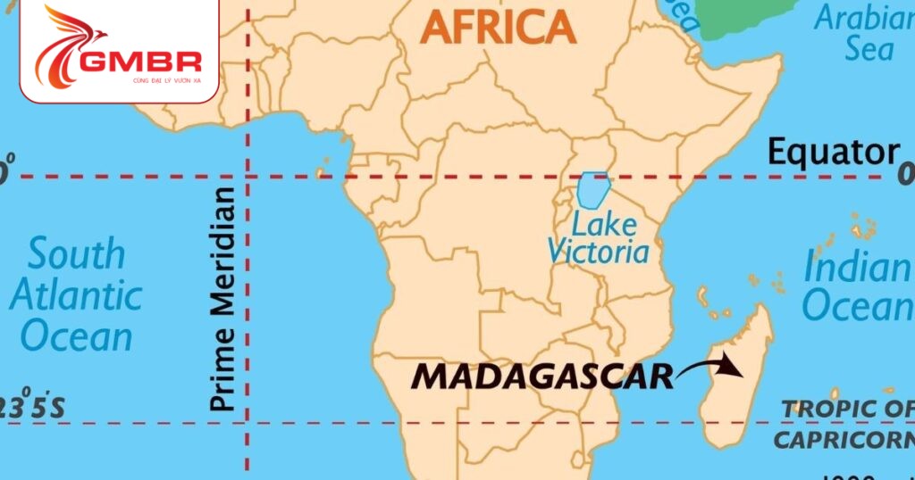 Du lịch Madagascar: Thời điểm du lịch, Địa điểm, Lịch trình du lịch & Hãng hàng không khai thác chuyến bay từ Việt Nam đến Madagascar 1 Vị trí địa lý Madagascar