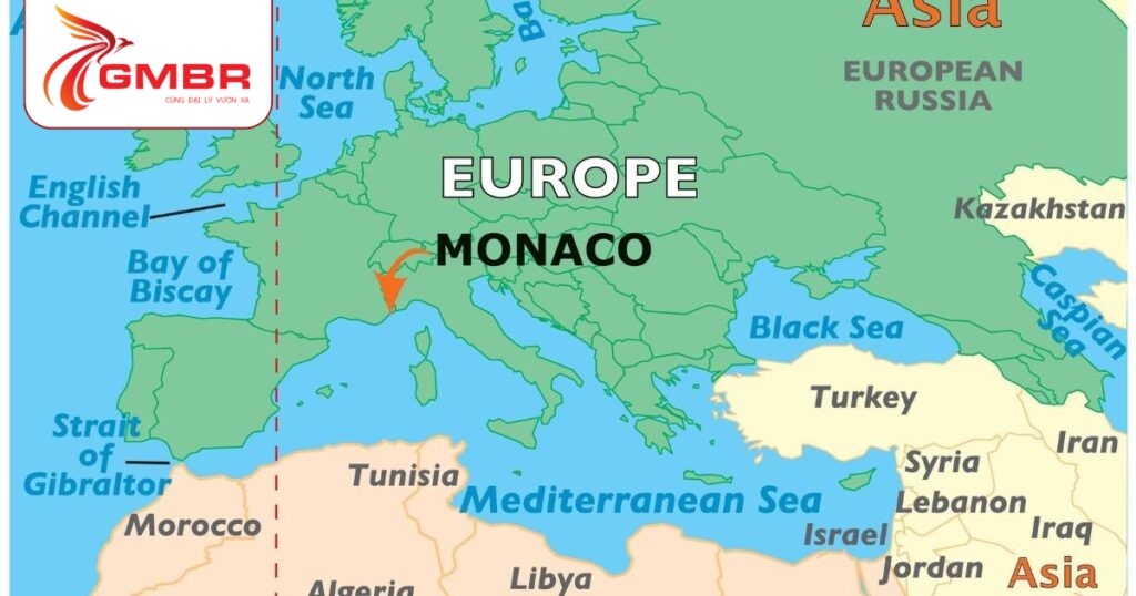 Du lịch Monaco: Thời điểm du lịch, Địa điểm, Lịch trình du lịch & Hãng hàng không khai thác chuyến bay đến Monaco 1 Vị trí địa lý Monaco