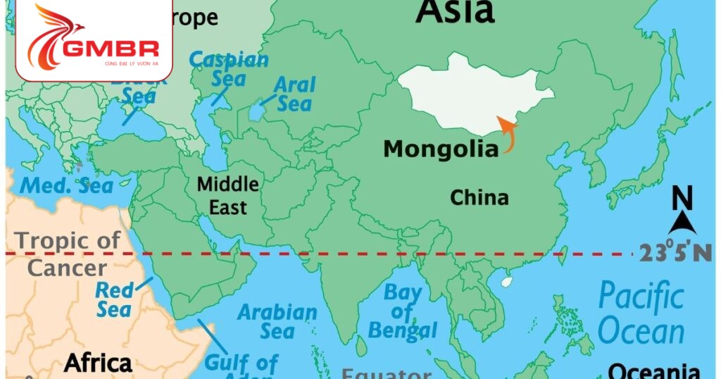Vị trí địa lý Mông Cổ