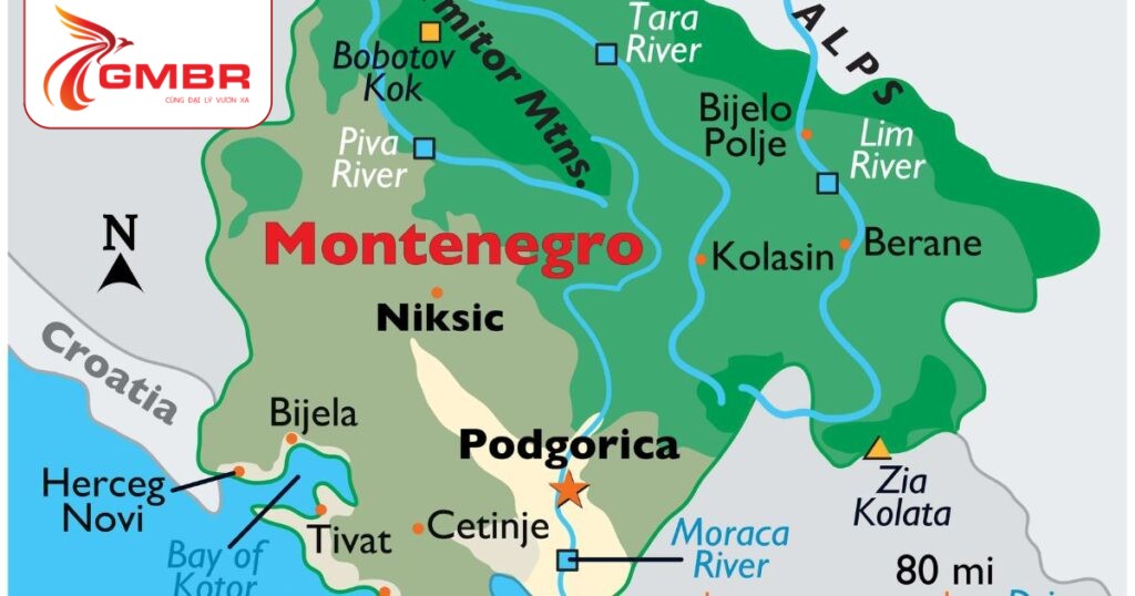 Vị trí địa lý Montenegro