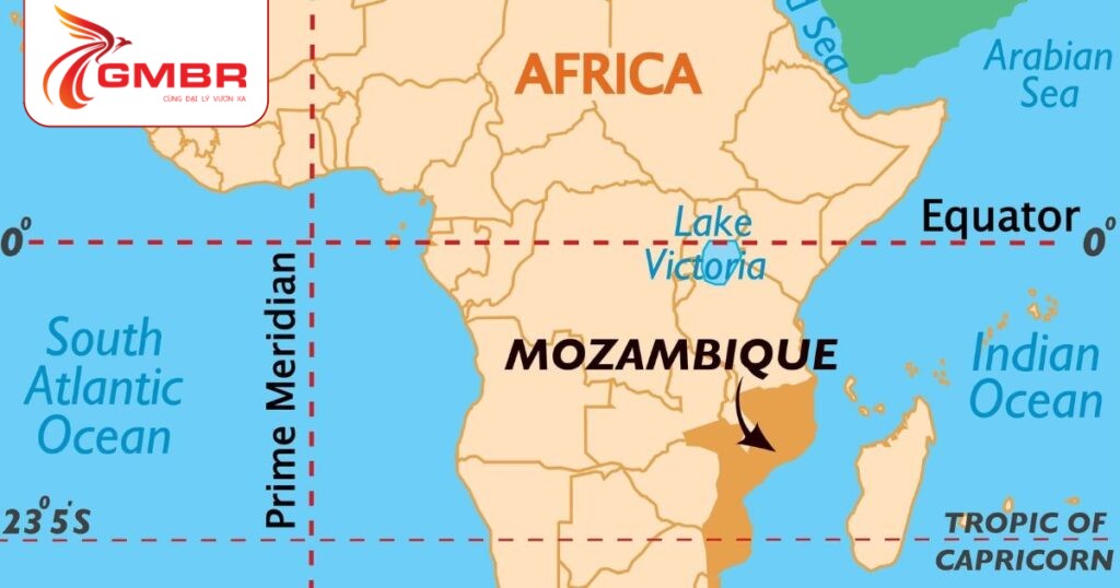 Du lịch Mozambique: Thời điểm du lịch, Địa điểm, Lịch trình du lịch & Hãng hàng không khai thác chuyến bay đến Mozambique từ Việt Nam 1 Vị trí địa lý Mozambique