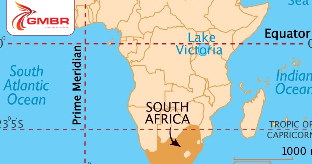 Du lịch Nam Phi: Thời điểm du lịch, Địa điểm, Lịch trình du lịch & Hãng hàng không khai thác chuyến bay đến Nam Phi 1 Vị trí địa lý Nam Phi