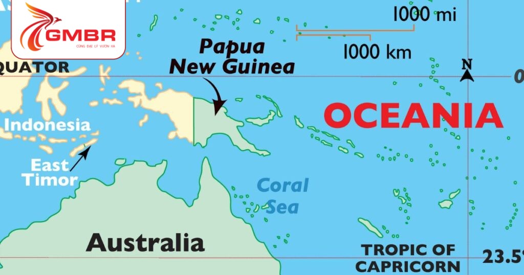 Du lịch Papua New Guinea: Thời điểm du lịch, Địa điểm, Lịch trình du lịch & Hãng hàng không khai thác chuyến bay đến Papua New Guinea 1 Vị trí địa lý Papua New Guinea