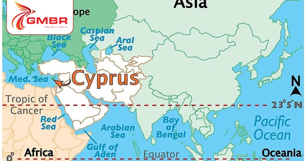 Du lịch Síp: Thời điểm du lịch, Địa điểm, Lịch trình du lịch & Hãng hàng không khai thác chuyến bay đến Síp 1 Vị trí địa lý Síp