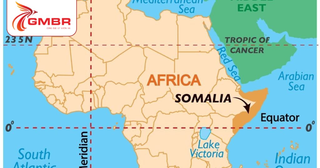 Du lịch Somalia: Thời điểm du lịch, Địa điểm du lịch, Lịch trình du lịch & Hãng hàng không khai thác chuyến bay đến Somalia 1 Vị trí địa lý Somalia