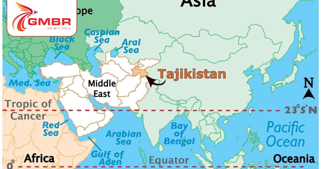 Du lịch Tajikistan: Thời điểm du lịch, Địa điểm, Lịch trình du lịch & Hãng hàng không khai thác chuyến bay đến Tajikistan 1 Vị trí địa lý Tajikistan