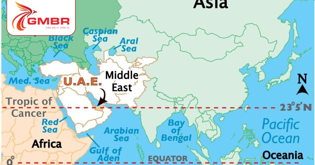 Vị trí địa lý Tiểu vương quốc Ả Rập