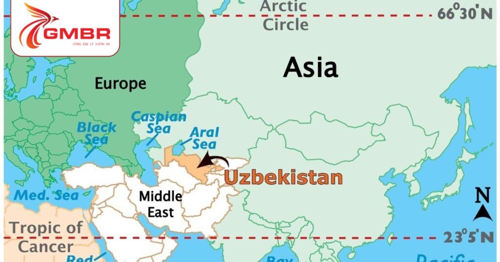 Vị trí địa lý Uzbekistan
