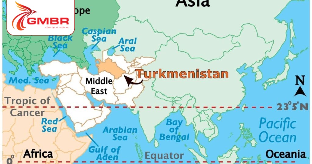 Vị trí tự nhiên Turkmenistan